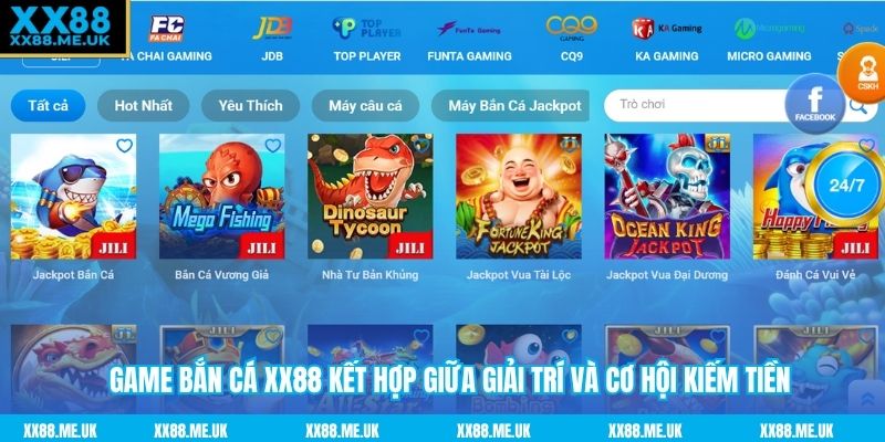 Game Bắn cá XX88 kết hợp giữa giải trí và cơ hội kiếm tiền